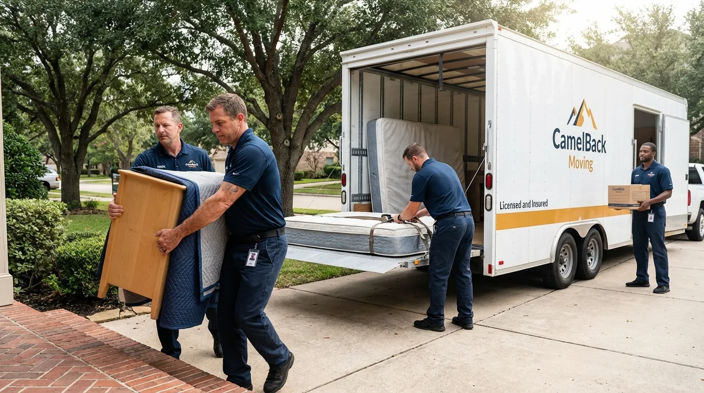 Crew loading residential truck for cross-state move from Zillah, WA