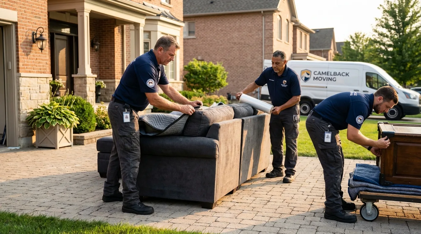 Large estate moving crew wrapping furniture in Zillah, WA