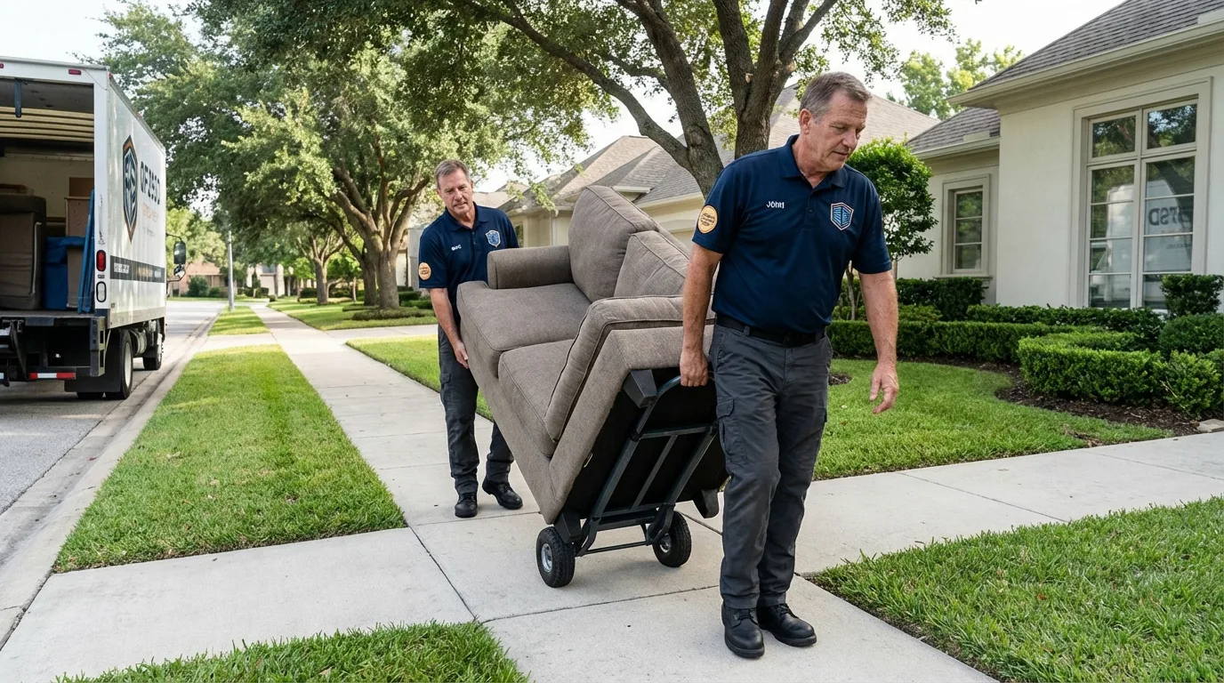 Local residential moving crew loading furniture in Zillah, WA