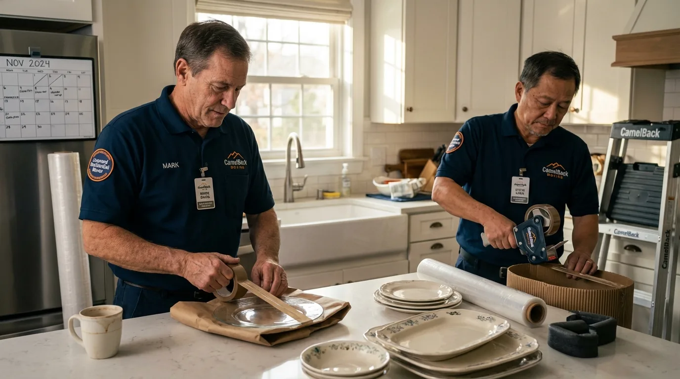 Professional crew packing kitchen dishware in Zillah, WA