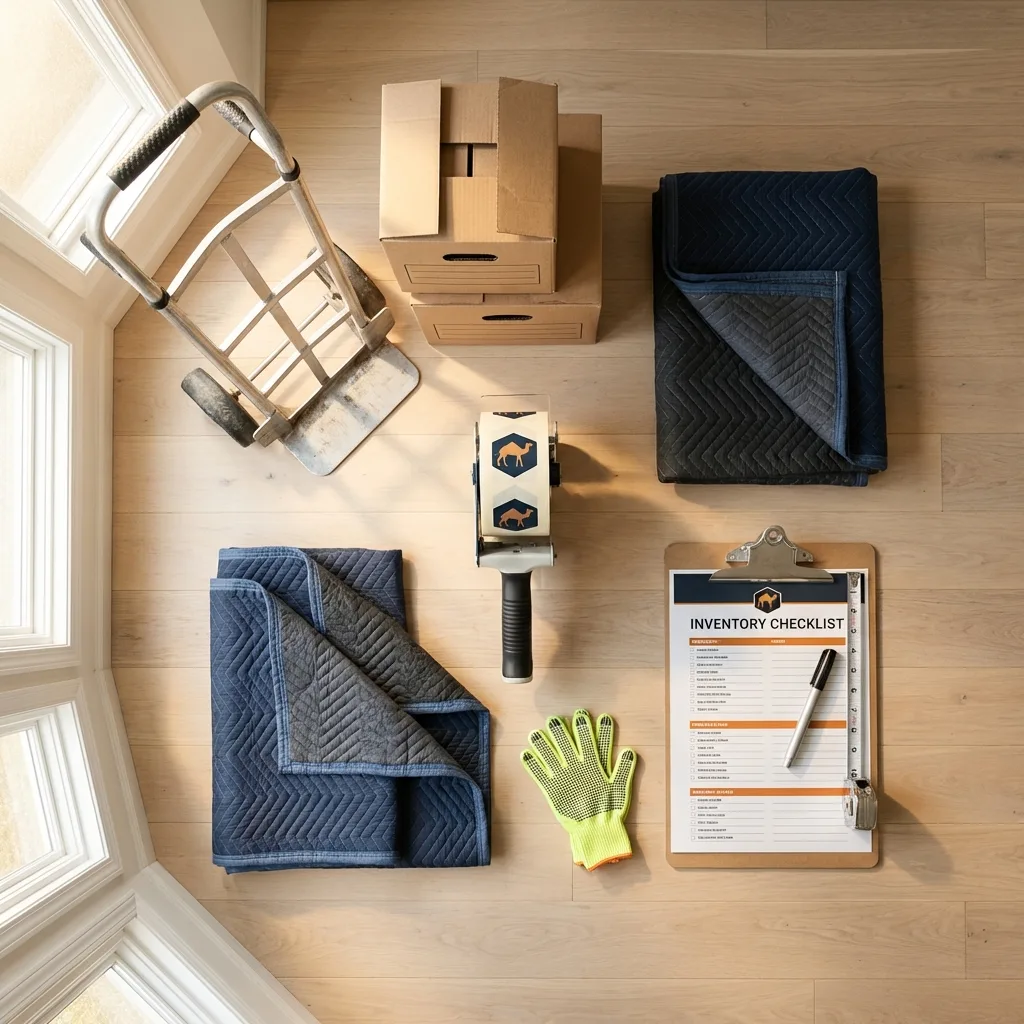 Professional moving supplies and packing materials layout for Zillah residential relocations