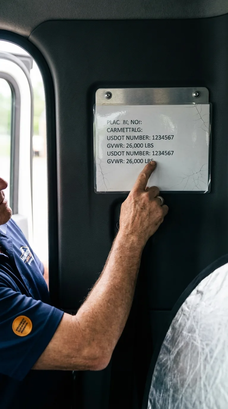 USDOT licensing placard verification in Zillah